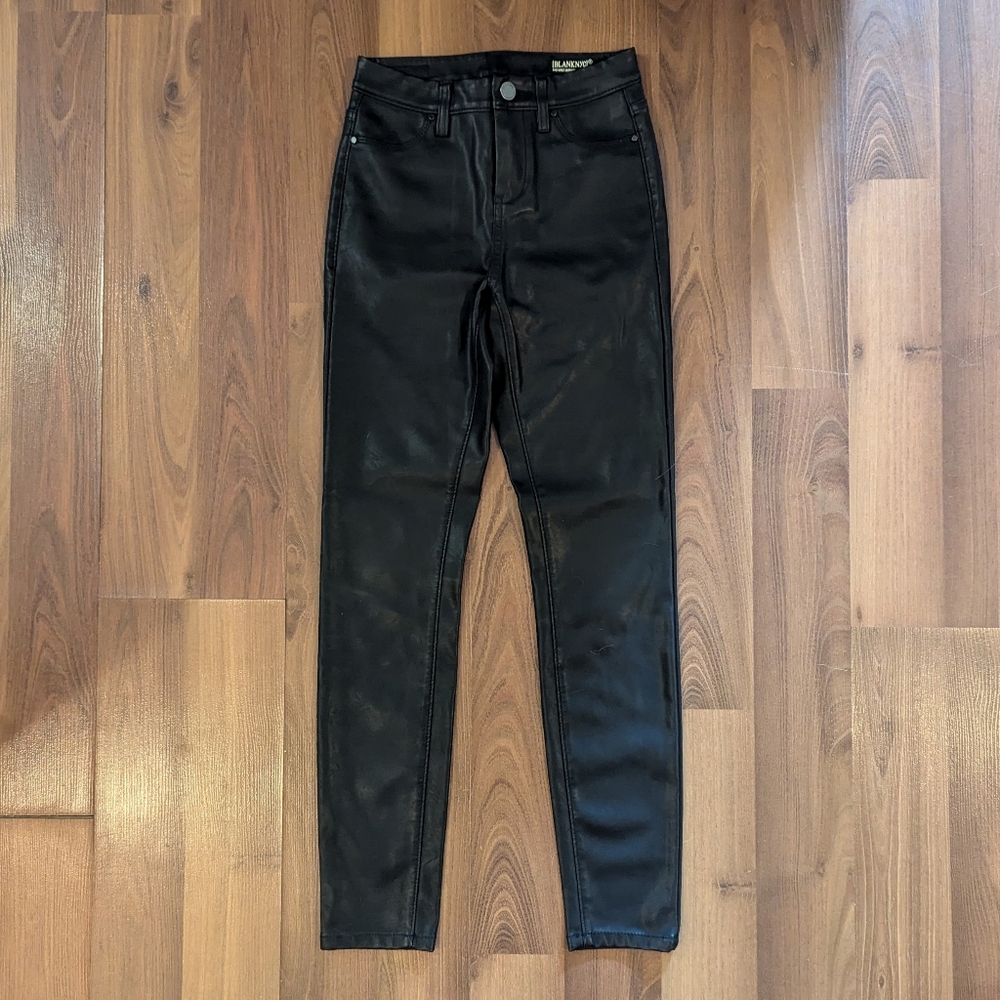 Blank NYC faux leather mid rise skinny pants. Size 24.